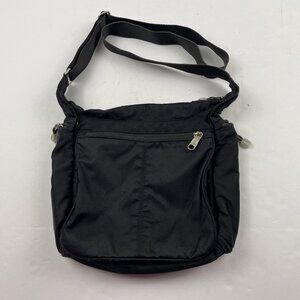 eBags Piazza Daybag  Crossbody Purse Black Nylon Travel Bag